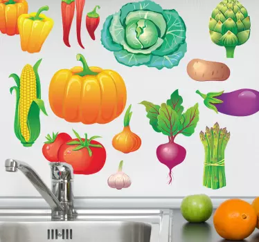 Muursticker verschillende groenten - TenStickers