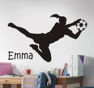 Muursticker voetbal keeper met naam - TenStickers