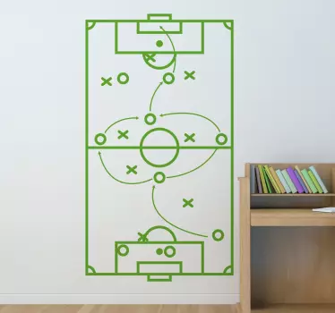 Muursticker voetbal strategie veld - TenStickers