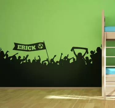 Muursticker Voetbalsupporter Eigen Naam - TenStickers