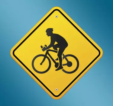 Muursticker waarschuwingsbord fietsers - TenStickers