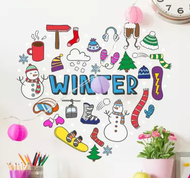 Muursticker Winterhart - TenStickers