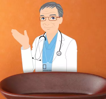 Muursticker Zwaaiende Dokter - TenStickers