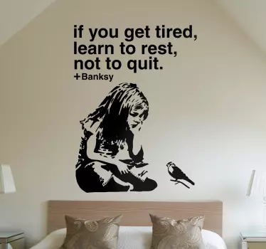 Tekst sticker Banksy rest not to quit - TenStickers