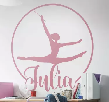 Muurstickers dansen Ballerina met naam - TenStickers