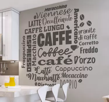 Muurstickers drinken Koffiesoorten - TenStickers