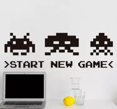 Muurstickers games Start een nieuw spel - TenStickers