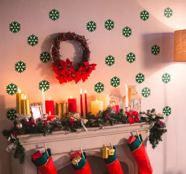Muurstickers kerst sneeuwvlokjes - TenStickers