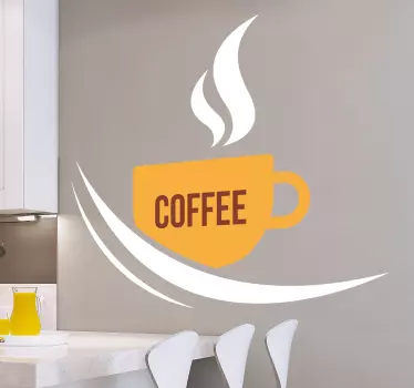 Drank sticker koffiekop - TenStickers