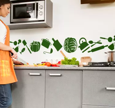 Muursticker keuken Voedsel stickers Koken en keukengerei - TenStickers