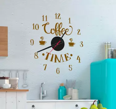 Muurstickers tekst tijd voor koffie - TenStickers