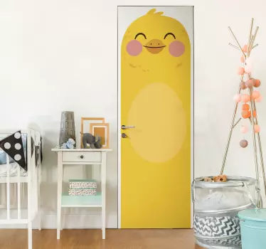 Deursticker gele kuiken - TenStickers