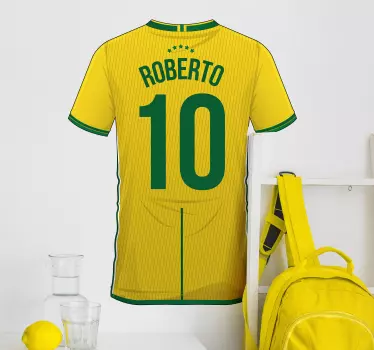 Muurstickers tienerkamer voetbal t-shirt naam - TenStickers