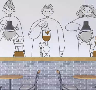Muurstickers koffie methoden - TenStickers