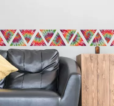 Muurstickers woonkamer Kleurrijke driehoekjes - TenStickers