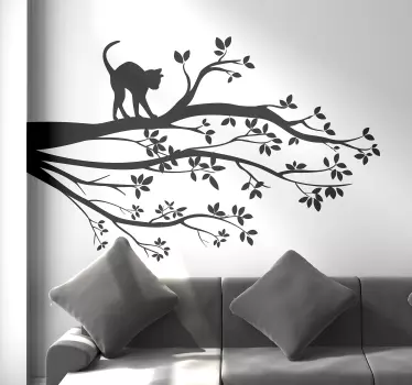 Muurstickers dieren boom silhouet - TenStickers