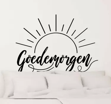 Muursticker tekst woonkamer Goedemorgen - TenStickers