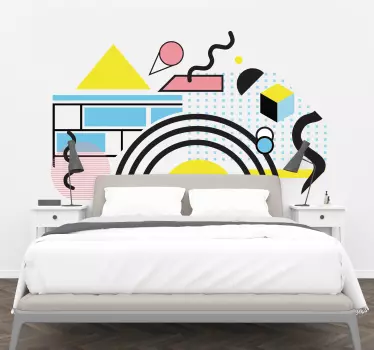 Muurstickers ornament hoofdeinde Memphis - TenStickers