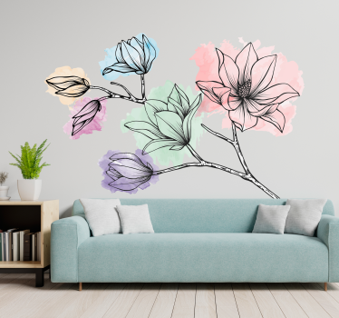 Bloemen muursticker magnolia - TenStickers