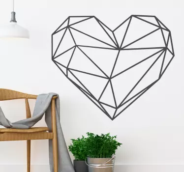 Tienerkamer muursticker origami hart - TenStickers