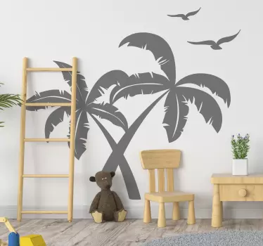 Muursticker boom silhouet palmboom - TenStickers