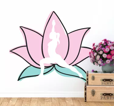 Sport muursticker yoga lotusbloem - TenStickers