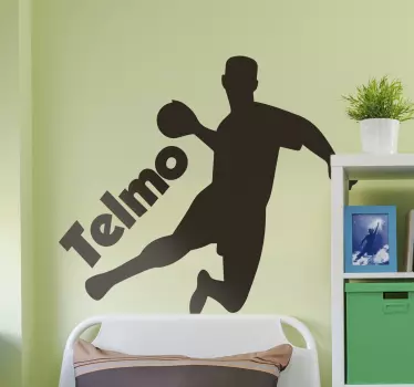 Muursticker sport handbal met naam - TenStickers