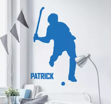 Sticker sport Hockeyspeler gepersonaliseerd - TenStickers
