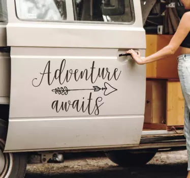 Camper sticker adventure awaits - TenStickers