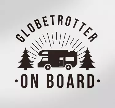 Camper sticker globetrotter on board - TenStickers