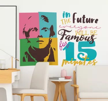 Muurstickers tekst Andy Warhol - TenStickers