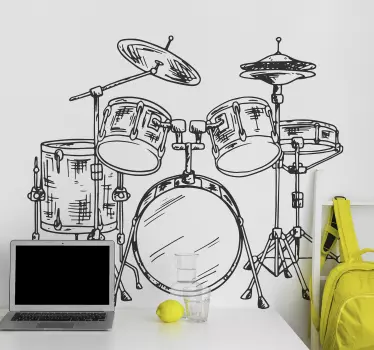 Rock sticker drumstel - TenStickers