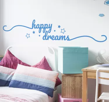 Tekst Muursticker Happy Dreams - TenStickers