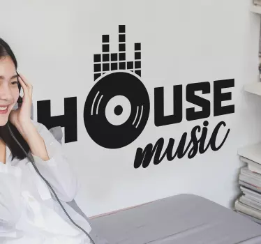 Muurstickers tekst House music text - TenStickers