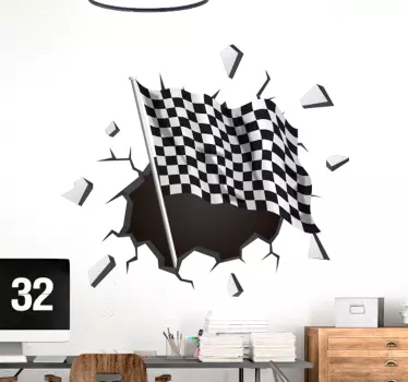 Muurdecoratie stickers race vlag - TenStickers