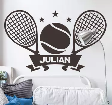 Muurstickers tekst Tennis raket - TenStickers