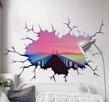 Muurstickers visuele effecten 3d-sterrenbrug - TenStickers