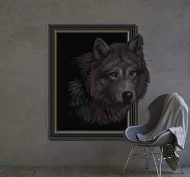 Muurstickers visuele effecten 3d wolf - TenStickers