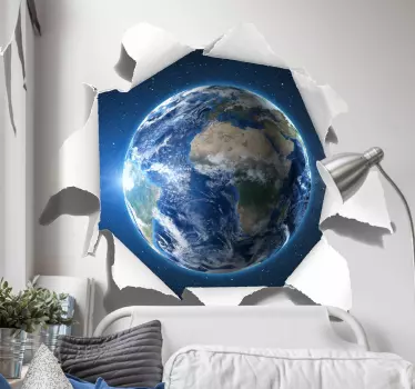 Muurstickers visuele effecten Optisch effect zon over de aarde - TenStickers