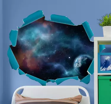 Muurstickers visuele effecten Optische effect uitzicht op heelal - TenStickers