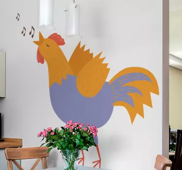 Muurstickers vogels Schattige cartoon haan - TenStickers