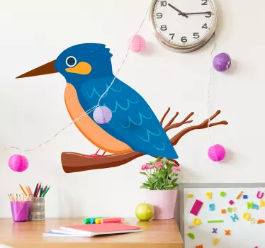 Muurzelfklevende sticker ijsvogel - TenStickers