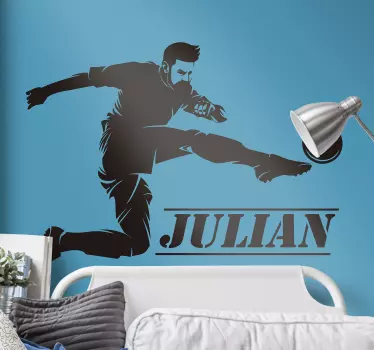 Muursticker voetbal van Voetballer gepersonaliseerde sticker - TenStickers
