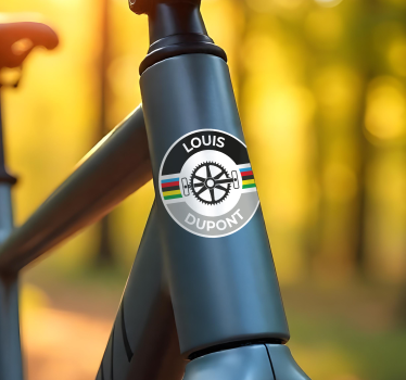 Naam met cirkelstrepen fiets sticker - TenStickers