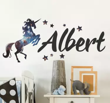 Naam sticker eenhoorn - TenStickers