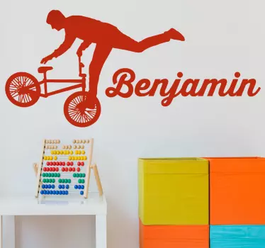 Muursticker woonkamer BMX fietser - TenStickers