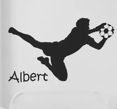 Muursticker voetbal keeper met naam - TenStickers