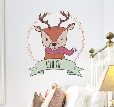 Naamsticker kerst rendier - TenStickers