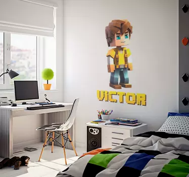 Naamsticker met personage uit videospel - TenStickers