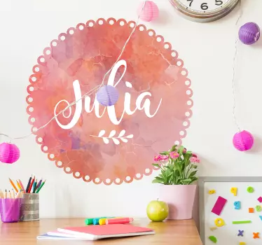 Naamsticker roze tekening effect - TenStickers
